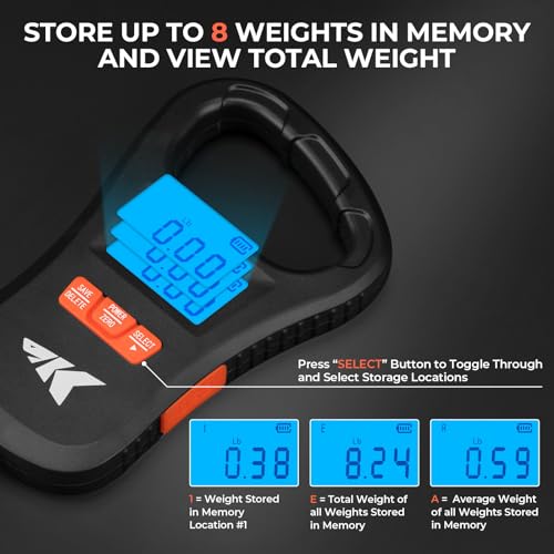 KastKing ToughTide USB Charging Fish Scale with Lip Gripper, Black Combo
