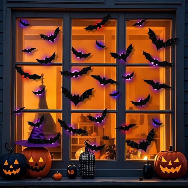 🎁🔥 3D Bat Light Design LED Decorations （contains three sizes: large, medium and small）
