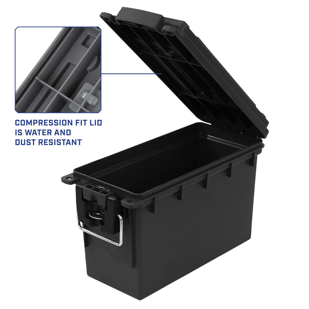 Sheffield 12629 Ammo Box Made in USA, Stackable Lockable Ammo Storage Box | Lockable Storage Box, Water and Dust Resistant Dry Box, Secures Hunting Gear, Gun Accessories, Supplies, and Bullets