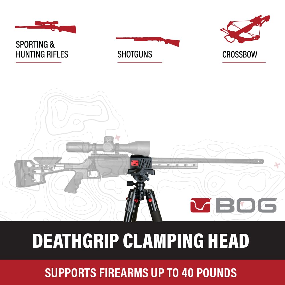 BOG DeathGrip Hunting Tripod, 7"-59", Lightweight, Gun Clamp, Shooting Rest