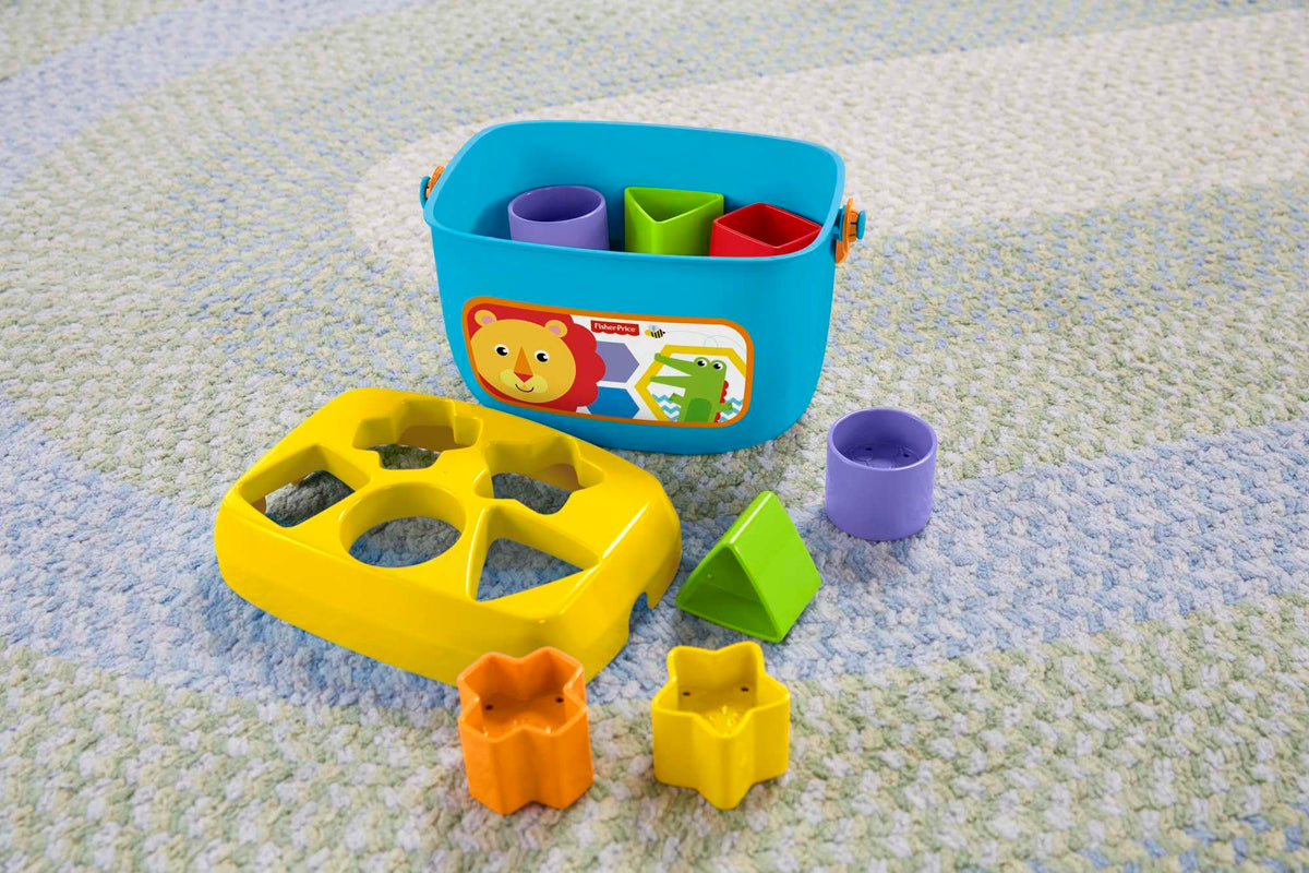 Fisher-Price Baby's First Blocks, Ages 6+ Months | BPA-free plastic,ASTM F963 compliant, sorting + stacking skills, 10 blocks + bucket, no batteries