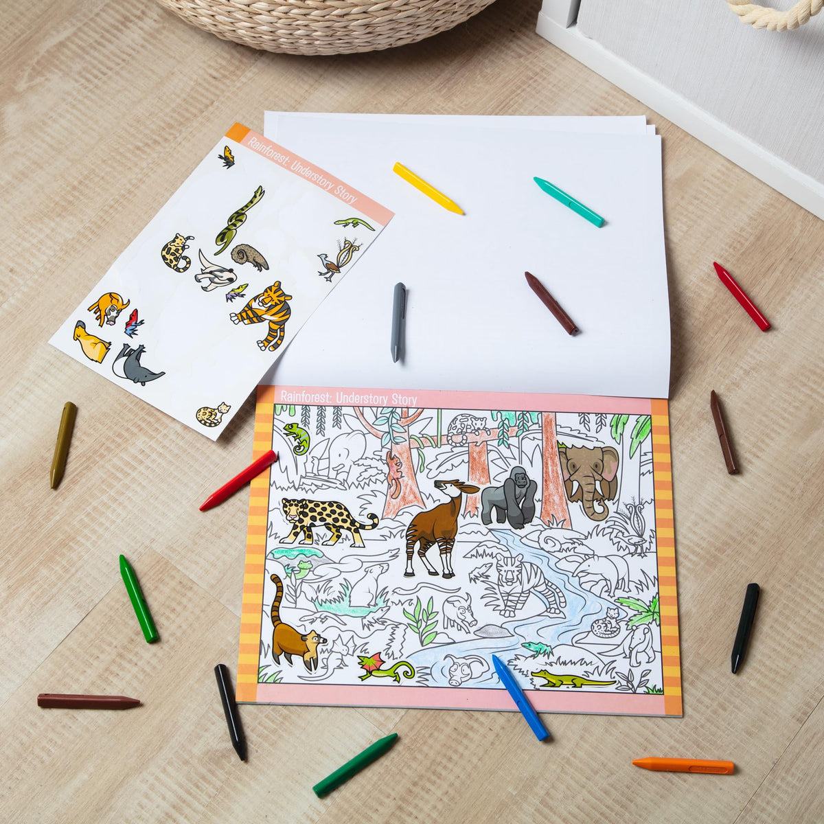 Melissa & Doug Seek & Find Sticker Pad Animals Activity Toy | 21 Pages, 14 Animal Scenes, 400 Color-Coded Stickers, Matching & Coloring Skills, Arts & Crafts Travel Toys for Kids, Ages 4+