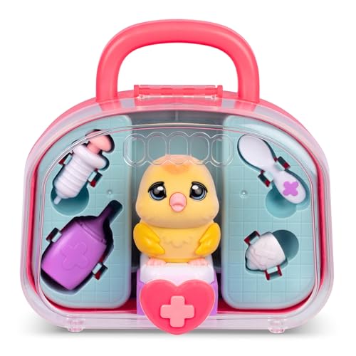 Little Live Pets Ouchies Vet Kit, Chirpy the Chick, Baby Chick Toys | Portable vet case with sticker bandages, glowing cheeks, and 20+ sounds, lights, and reactions, chicken toys
