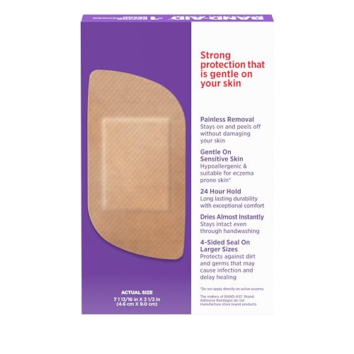 BAND-AID Brand Adhesive Bandages for Sensitive Skin, Extra Large, 7 Count