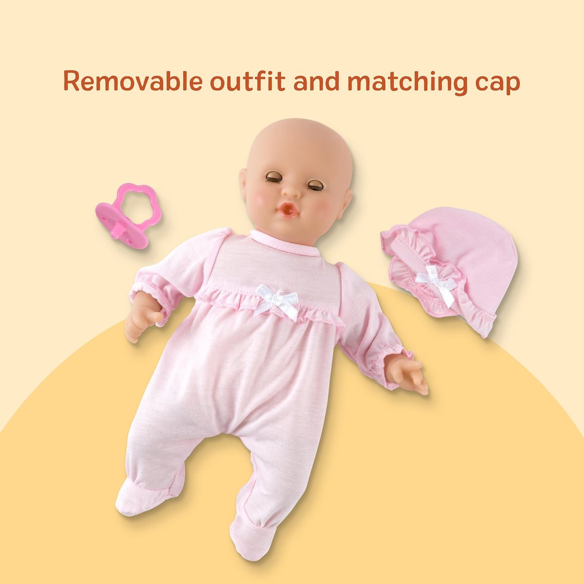 Melissa & Doug Mine to Love Jenna 12" Baby Doll with Moving Eyes, Thumb & Pacifier Sucking Action, Doll Clothes & Accessories, Toddler Toys for Girls & Boys Ages 18 Mo+