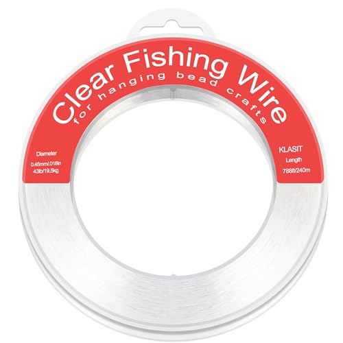 KLASIT Fishing Line 788FT,Invisible Monofilament Fishing Wire | Supports 43 Pounds,Strong Nylon Invisible Thread for Hanging Decorations,Balloon Garland,Crafts,Picture Display