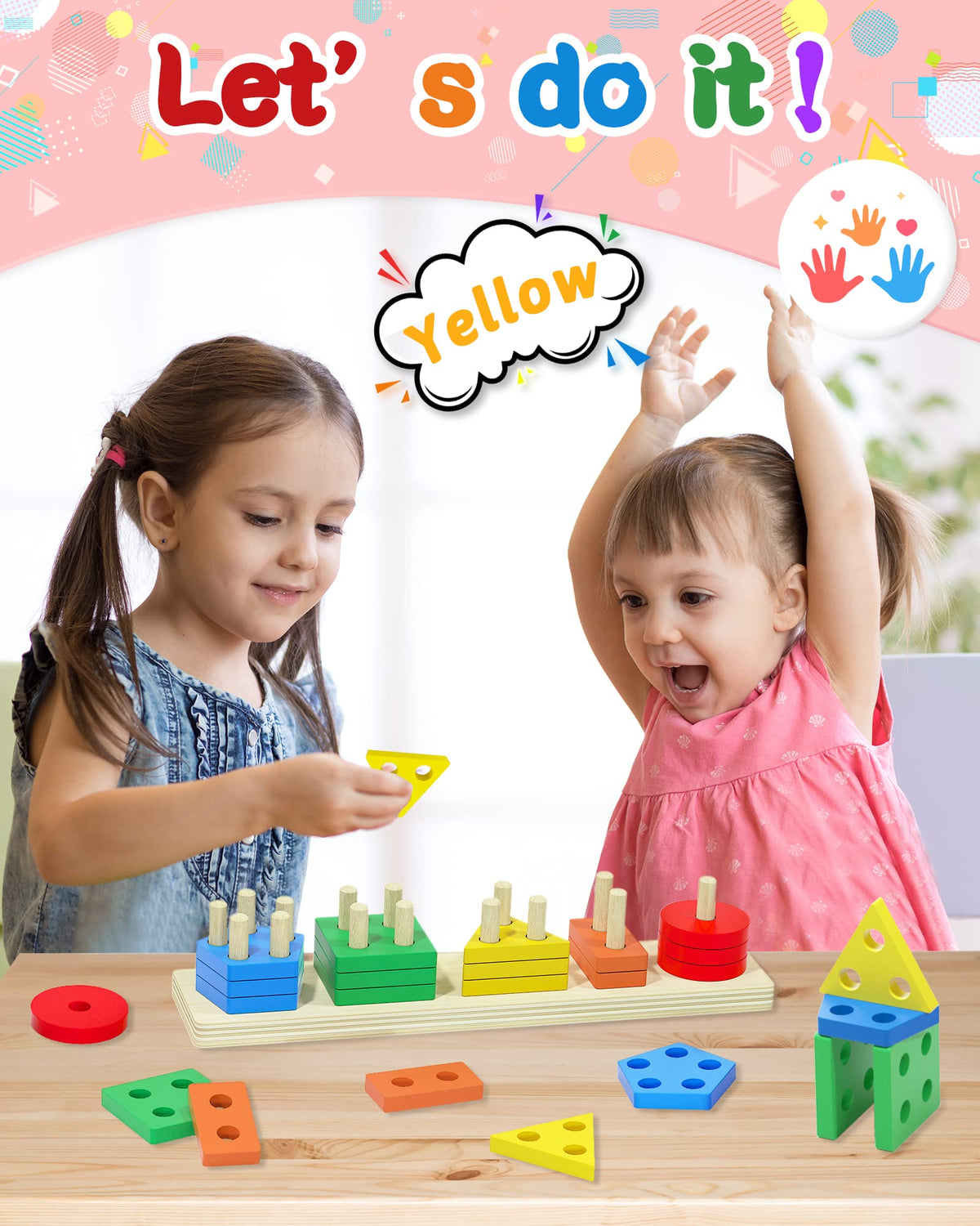 Montessori Sensory Toys for 1 2 Year Old Boy Girl Gifts, Puzzle for Toddler | Montessori Toys, Toddler Toy 2-3, Boys Girls Birthday Gifts, Wooden Blocks, Shape Sorter, Learning Toy, Toddler Activities