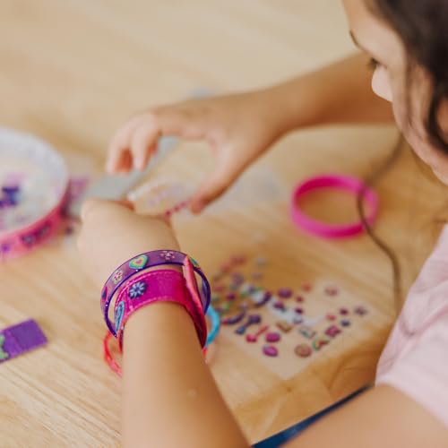 Melissa & Doug Design-Your-Own Bracelets Jewelry Making Craft Kit | DIY Jewelry, 4 Reversible Bracelets, 100+ Gem & Glitter Stickers, Arts & Crafts Activity, Preschool Toys for Kids, Ages 4+
