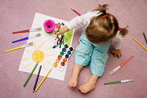 10Pcs Paint Brushes for Kids, Anezus Kids Paint Brushes Toddler Large Chubby Brushes Round and Flat Preschool Painting Brushes for Washable Paint Acrylic Paint
