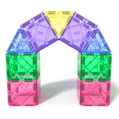 Soyee Magnetic Tiles Toddler Toys Games Sensory Toys for Toddlers 3-4 Magnetic Blocks for Kids Age 3-5 4-8 Outdoor Toddler Activities Preschool Building Learning Toys