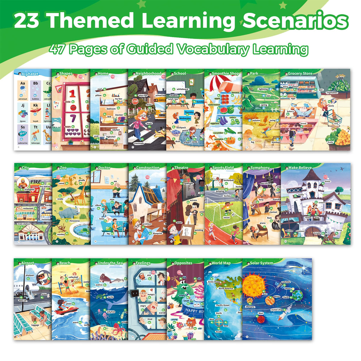 Timetome 500 Words Sound Book for Kids | Interactive Educational Toy with 23 Themes, Touch Activated Audio Book for Vocabulary Development and Early Education