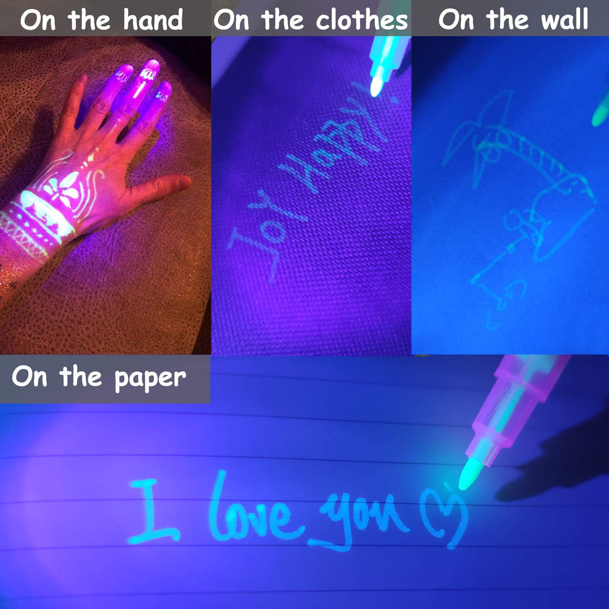 32 Pack 2 Style Invisible Ink Pen with UV Black Light Secret Spy Pens | Secret Messages for Halloween , Magic Disappearing Ink Markers School Supplies Kids 4-8, 8-12 Party Favors Boy Girl Exchang