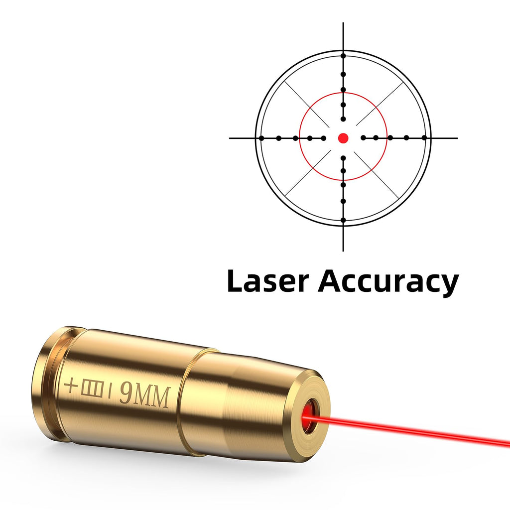 EZshoot Bore Sight Laser 9mm/223 5.56mm/243 308/12-Gauge Red Laser Boresighter with Portable Tin Case and Extra Batteries