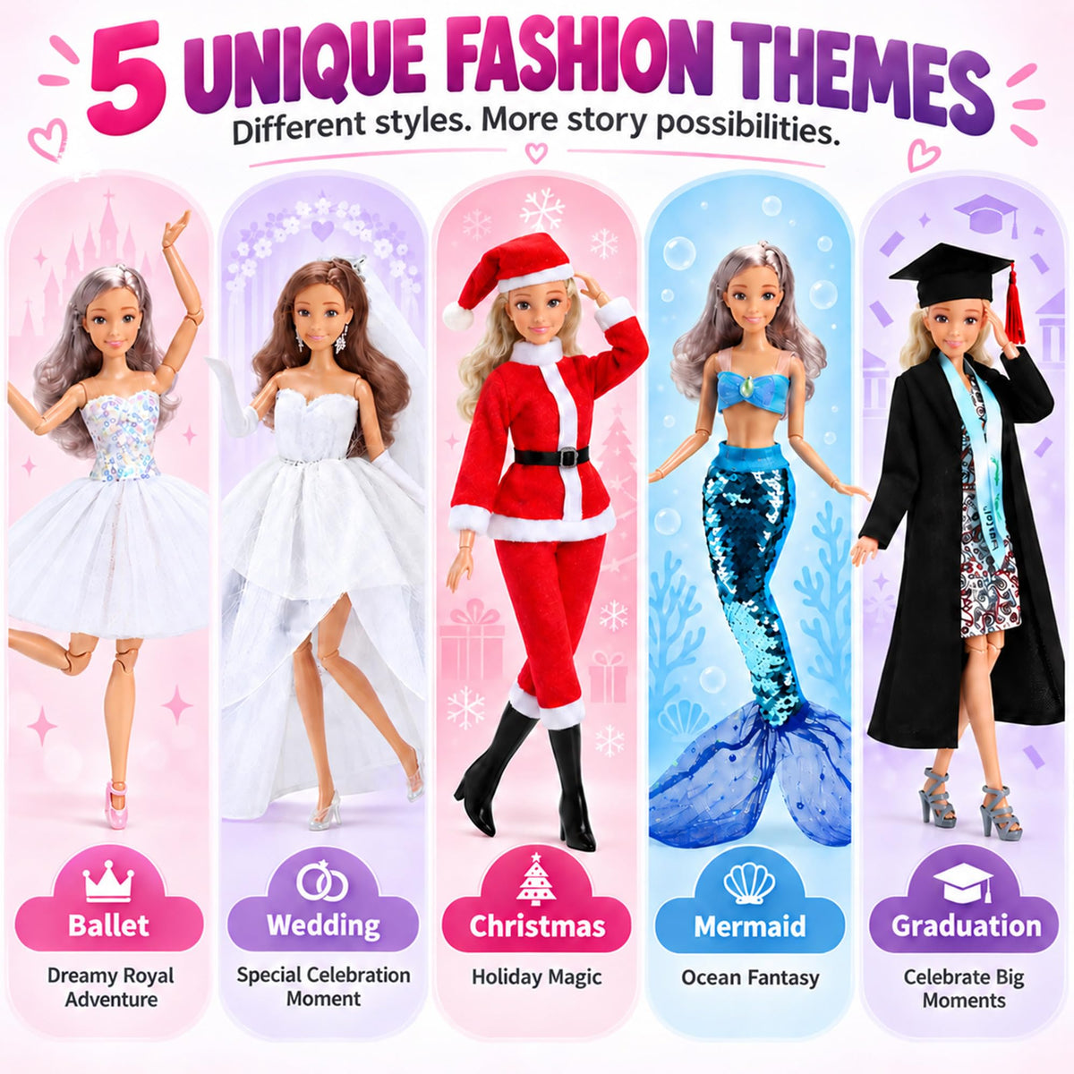 11.5 Inch Doll Clothes and Accessories Gift Set with 1 Fashion Doll