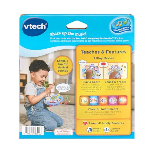 VTech Zoo Jamz Hedgehog Tambourine with Instruments and Games