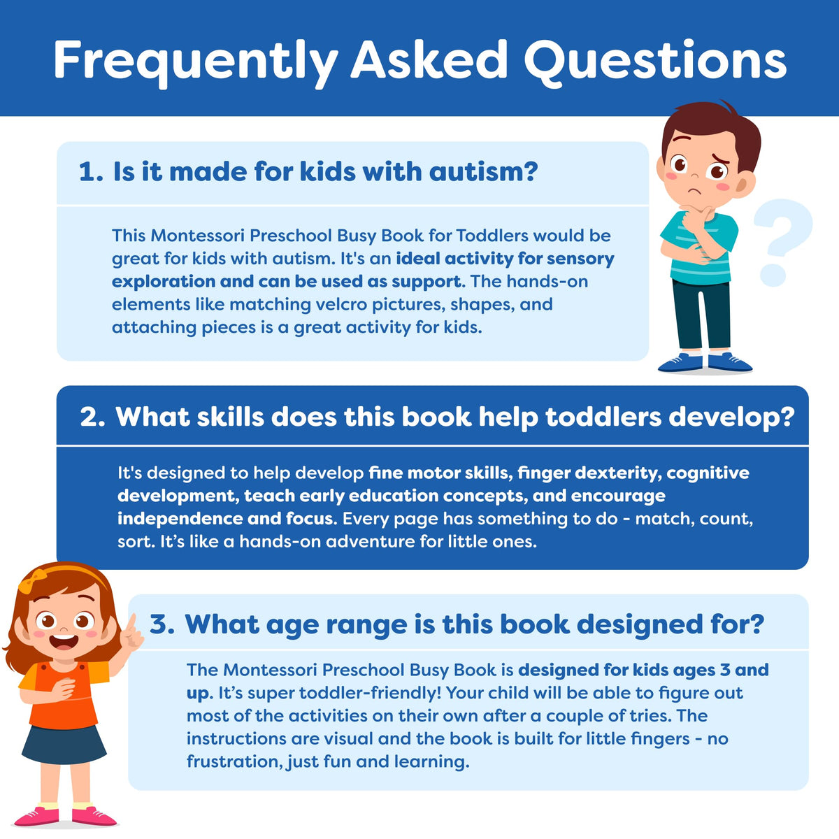 Montessori Busy Book & Preschool Learning Workbook for Toddlers Ages 3-5 | Preassembled Quiet Activity Book - Educational Travel Toy - Toys and Gifts for Kids