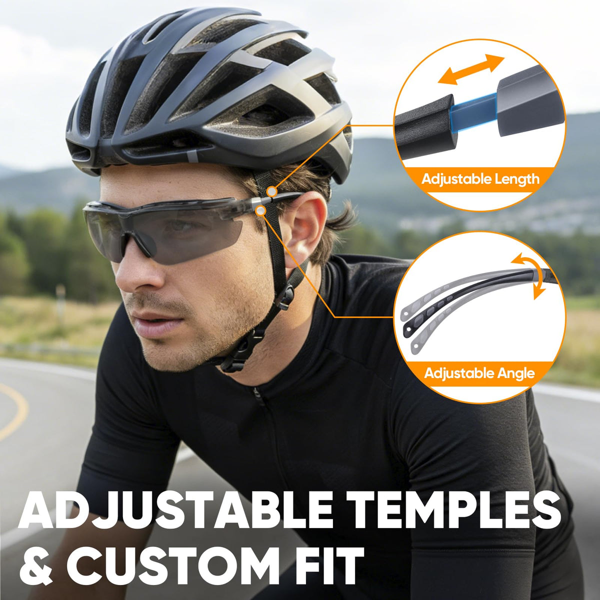 TICONN Anti-Fog Safety Glasses for Men & Women, ANSI Z87.1 Eye Goggles | UV Eye Protection, Adjustable Arms, Lightweight Frame, Scratch-Resistant Lenses, Perfect for Construction, Cycling
