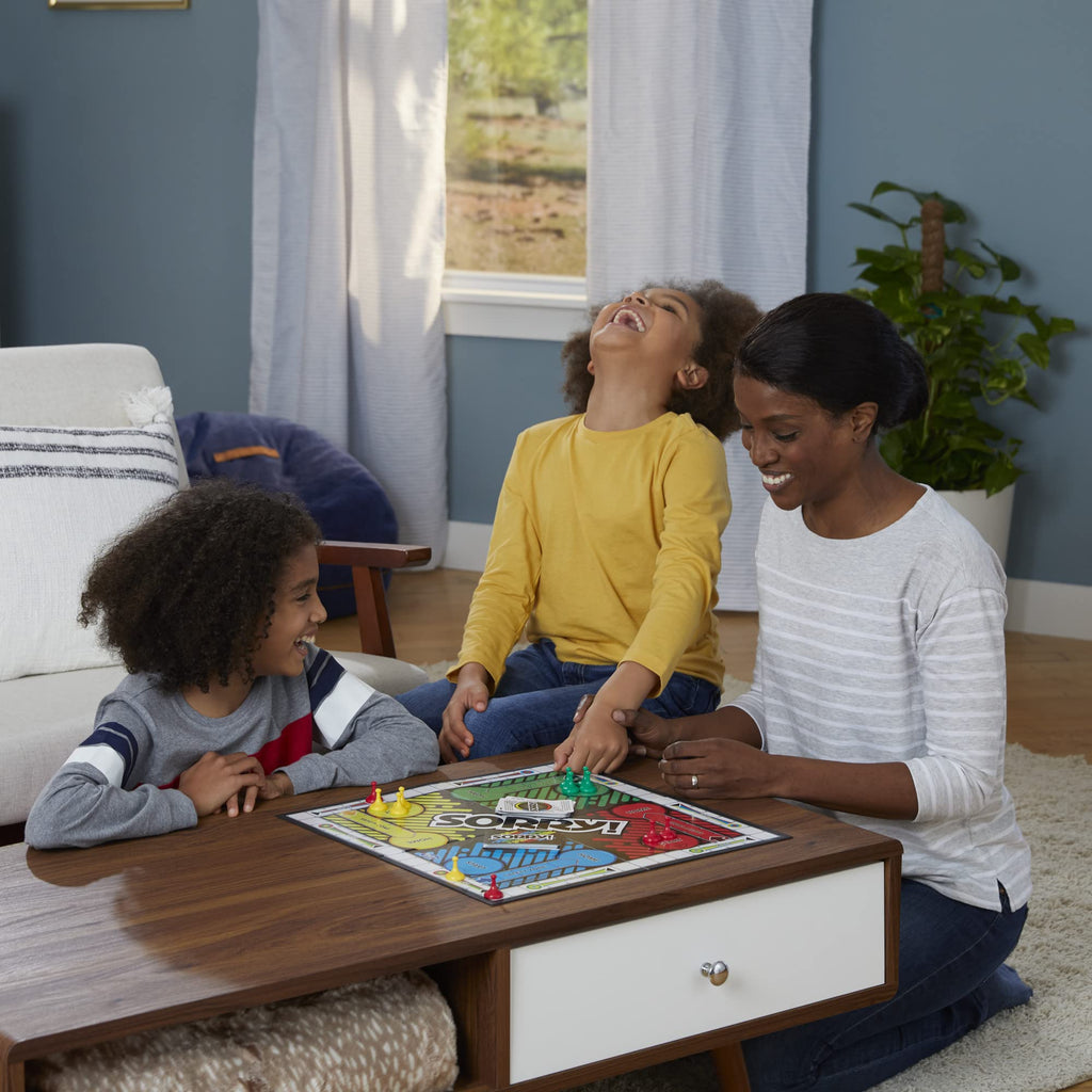 Sorry! Board Game for Kids Ages 6 and Up; Classic Hasbro Board Game; Each Player Gets 4 Pawns; Family Game