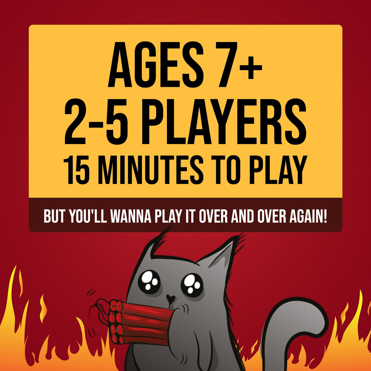 Exploding Kittens Original Edition, 2-5 Players, Ages 7+ Card Game | Draw cards, betray your friends, and try not to explode! Great for family game nights, parties, travel, quick 15-minute play.
