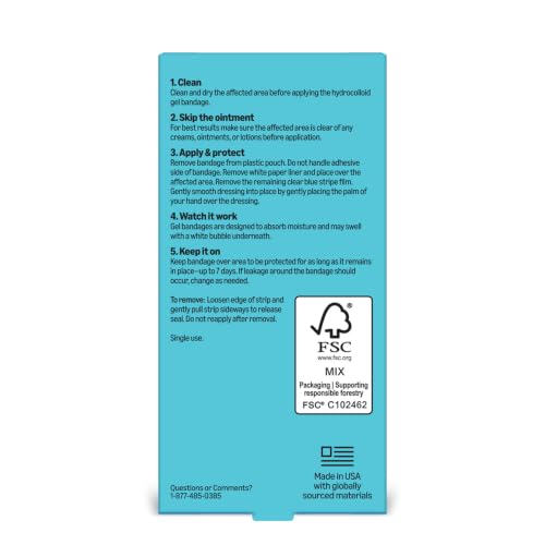 Amazon Basics Hydrocolloid Gel Bandages, Regular 20 Count