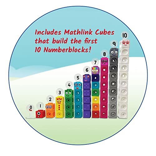 hand2mind Numberblocks 1-10 MathLink Cubes Activity Set, Ages 3+ | Linking Cubes, Numberblocks Activity Set, Preschool and Kindergarten Learning Activities, For Kids Ages 3, 4, 5, 6, 7