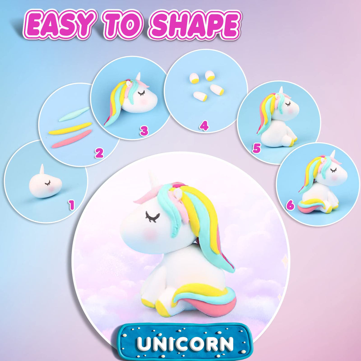 Air Dry Clay, 24 Colors Modeling Magic Clay for Kids | Includes Tools, Soft & Ultra Light, Ages 3-8+ Years, Boys & Girls