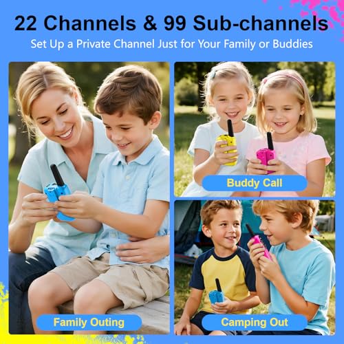 SANJOIN Walkie Talkies for Kids, Birthday Gifts for Girls 4 5 6 7+Years Old | 3 Miles Long Range, Clear Sound, 22 Channels 2 Way Radio to Camping Hiking Outdoor Games Toys for Girls Boys Ages 3-12