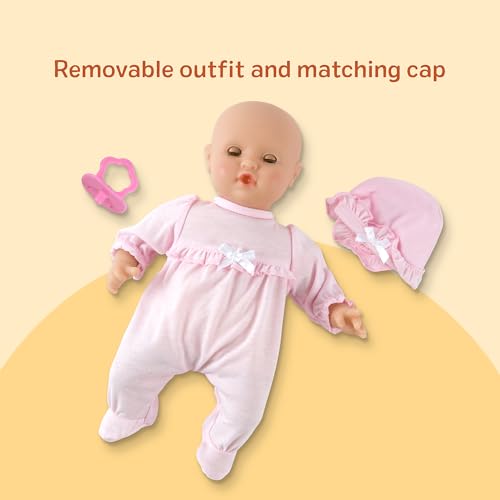 Melissa & Doug Mine to Love Jenna 12" Baby Doll with Moving Eyes, Thumb & Pacifier Sucking Action, Doll Clothes & Accessories, Toddler Toys for Girls & Boys Ages 18 Mo+