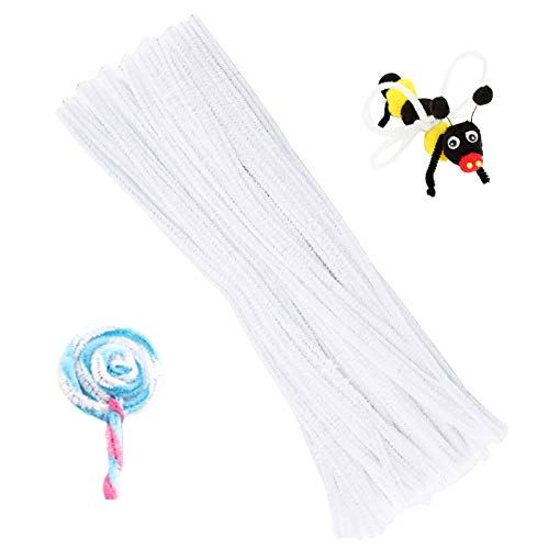 100 Pieces Pipe Cleaners Craft Chenille Stem White Pipe Cleaners