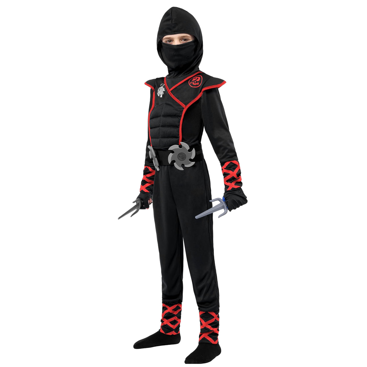 Spooktacular Creations Halloween Ninja Costume, Ninja Outfit Set for Kids, Halloween Costumes for Boys Dress Up Party