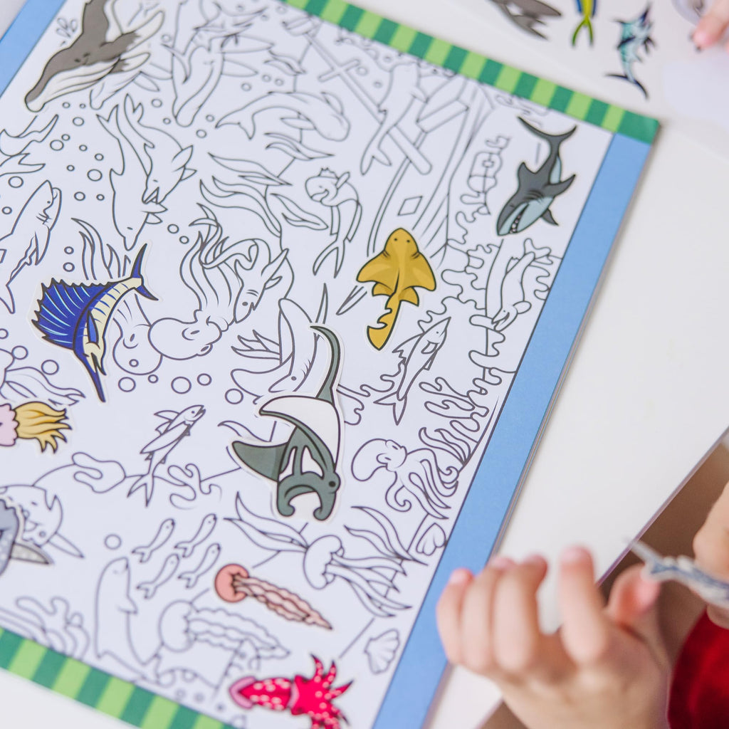 Melissa & Doug Seek & Find Sticker Pad Animals Activity Toy | 21 Pages, 14 Animal Scenes, 400 Color-Coded Stickers, Matching & Coloring Skills, Arts & Crafts Travel Toys for Kids, Ages 4+