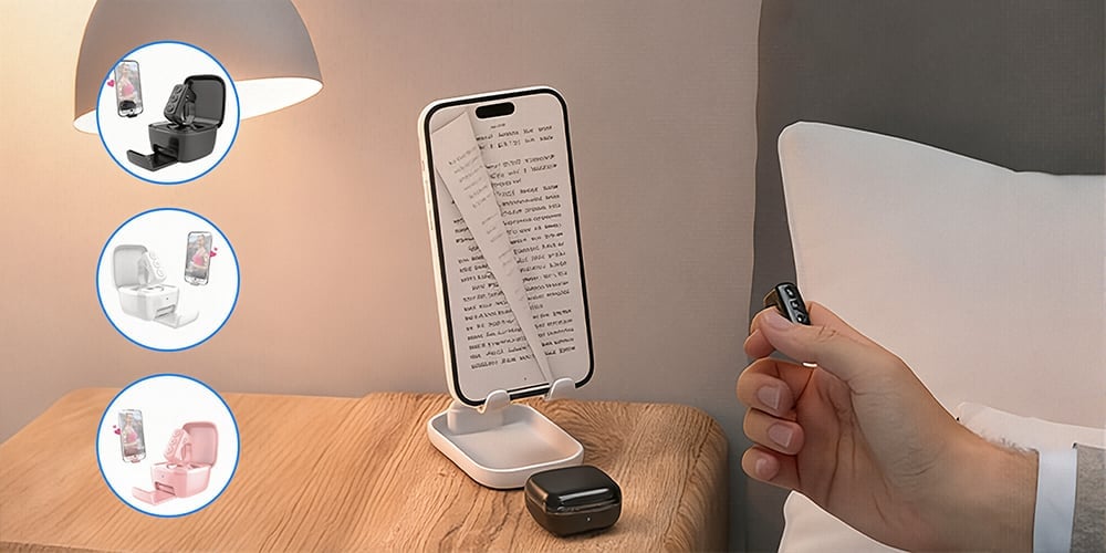 Scrolling Ring Bluetooth Remote Control with Phone holder