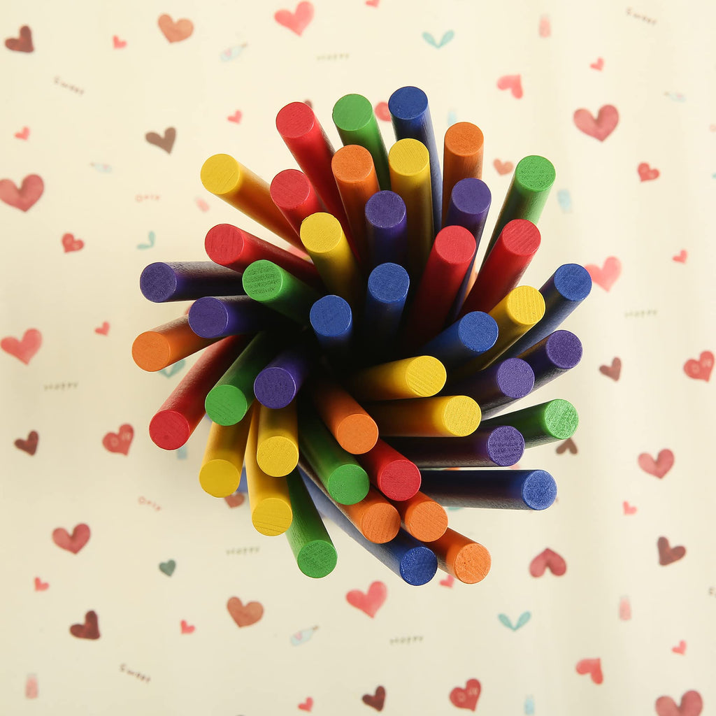 60 Pcs Rhythm Sticks for Kids Bulk, Wood Music Lummi Sticks, 6 Colors