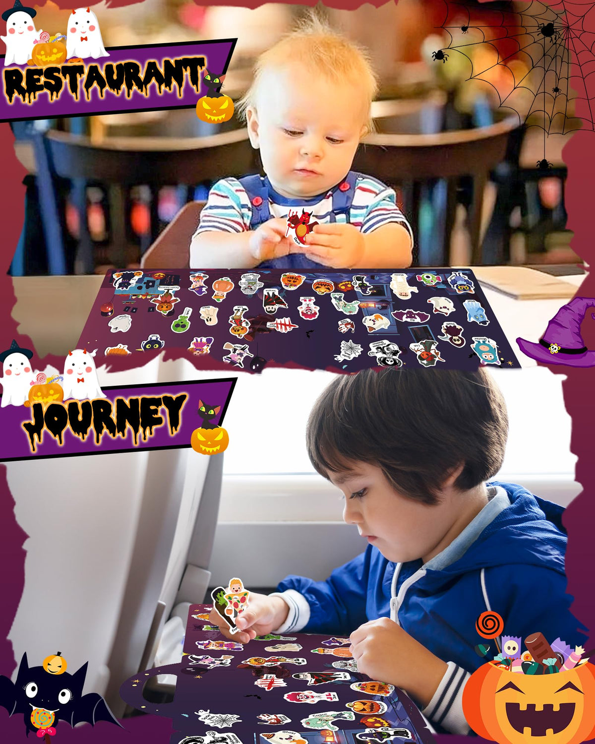 Benresive Reusable Sticker Book, Stickers for Kids, Travel Toy Gifts