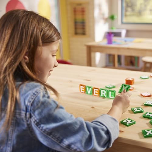 MAGNA-TILES microMAGS Learn Letters 56-Piece Magnetic Construction Set, The Original Magnetic Building Brand