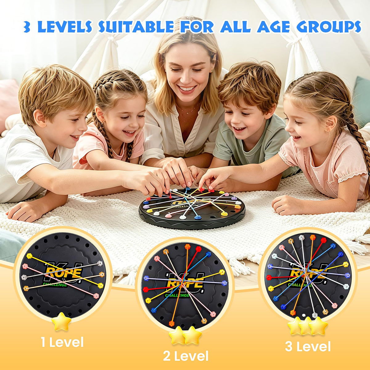 Lartoys Rope Untangling Puzzle Game, Logic Brain Game for Kids & Adults