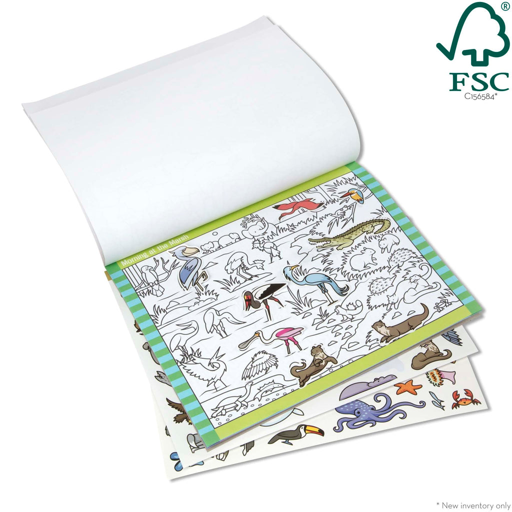 Melissa & Doug Seek & Find Sticker Pad Animals Activity Toy | 21 Pages, 14 Animal Scenes, 400 Color-Coded Stickers, Matching & Coloring Skills, Arts & Crafts Travel Toys for Kids, Ages 4+