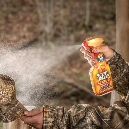 Wildlife Research Center Scent Killer Gold Spray and Refill 44 oz | Hunting Scent Eliminator with Hunt Dry Technology - Odor Prevention & Maximum Performance After Drying