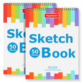 9" x 12" Sketch Book, 2-Pack 50 Sheets Spiral Bound Art Sketchbook Notebook | Acid Free Artist Drawing Book Paper, Art Supplies for Adults Kids, Coloring Book, Sketch Paper for Drawing Coloring Sketching