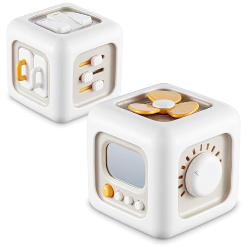 SOCBTNSO Montessori Busy Cube Travel Toy for Toddlers | Learning Fine Motor Skills, Toys for 1 Year Old Boy, 6 9 12 Months Baby Shower Gifts