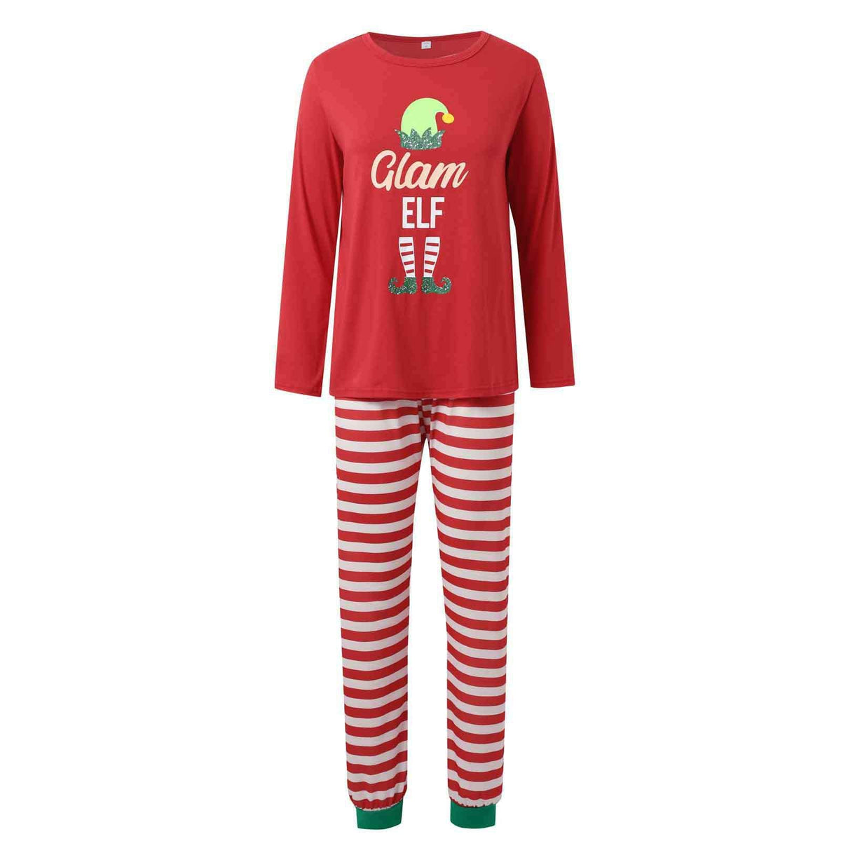 Can Stripe Elf Matching Family Christmas Pajamas